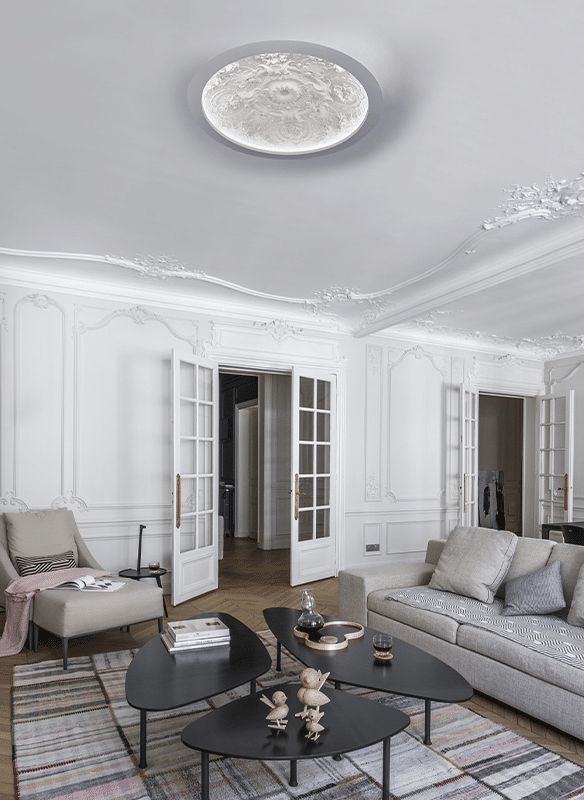 éclairage plafonnier led en plâtre